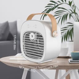 Luchtkoeler - Draagbare airconditioner - Stille mobiele airco met 180mL watertank - Zonder Afvoerslang - Oplaadbare mini airco - Voor kantoor buiten en in de auto - Wit — thumbnail 3