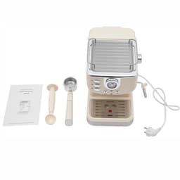 Espressomachine Met Stoom melkschuimer - 20 Bar Pomp drukmeter 1,5L Waterreservoir Lekbak - Voor Cappuccino Latte Macchiato En Meer - Beige Wit — thumbnail 5