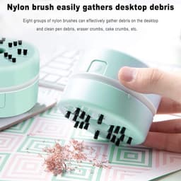 Mini Handheld Tafelstofzuiger Groen, Bureauaccessoire voor Diamant Nail Art Gereedschap, Compact Stofzuiger voor Nagelpoeder en Bureaustof，Batterij — thumbnail 2