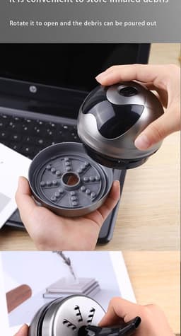 Schattige Cartoon Robot Mini Draadloze Tafelstofzuiger, USB-C Oplaadbaar met Laag Geluidsniveau, Oplaadbare Bureaustofzuiger voor Thuis en Kantoor — thumbnail 2