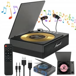 Multifunctionele CD Speler - Retro CD Speler - Draagbare CD Luidspreker - 7-in-1 - Bluetooth & FM & USB & AUX - Hi-Fi Stereo Geluid - Stofkap - 4000 mAh Oplaadbaar - Voor Thuis & Kantoor & Hotel & Auto — thumbnail 1