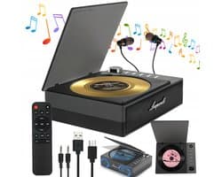 Multifunctionele CD Speler - Retro CD Speler - Draagbare CD Luidspreker - 7-in-1 - Bluetooth & FM & USB & AUX - Hi-Fi Stereo Geluid - Stofkap - 4000 mAh Oplaadbaar - Voor Thuis & Kantoor & Hotel & Auto
