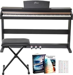 Finesse Digitale Piano - 88 Gewogen Toetsen - met Frame, Pedalen & Kruk - Keyboard Piano - Elektrische Piano - Volwassene & Kind — thumbnail 1