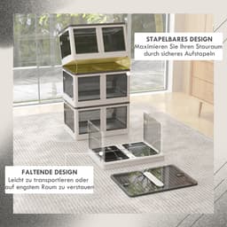 FloraGrace Opbergbox – 69L Vouwbaar En Stapelbaar – 60 x 42 x 34 cm – PP Kunststof – Wit – Met Wielen Voor Slaapkamer En Kantoor – 5-Zijdige Toegang — thumbnail 5