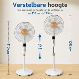 Lifero Staande Ventilator - Ventilatoren - Verstelbaar met 6 Snelheden - Vloerventilator - Koelventilator op Statief - Ventilatie — thumbnail 4