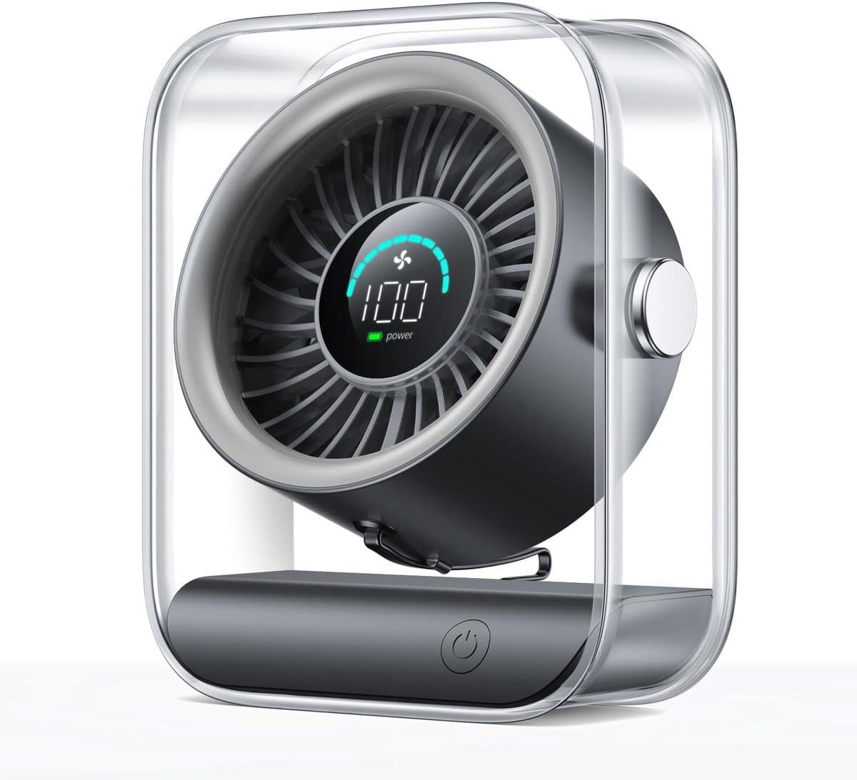 Casalora Ventilator - Tafelventilator Stil Geruisloos USB - Oplaadbaar & Draadloos - 100 Snelheden - Zwart — afbeelding 1