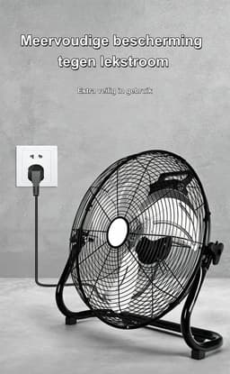 Casalora Krachtige Ventilator - Ventilator Staand - Industriële Vloerventilator 38CM – Zwarte Tafelventilator met 4 Snelheden, 130° Draaibare Luchtstroom, Aluminium Bladen voor Woonkamer, Garage en Werkplaats — thumbnail 3