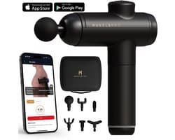MusclePro Lite - 7.4V massage gun Incl. app - inclusief koffer- professioneel massage apparaat - massage pistool - spier massage - sport massage - 6 mondstukken - 99 snelheden - zwart - krachtig en draadloos