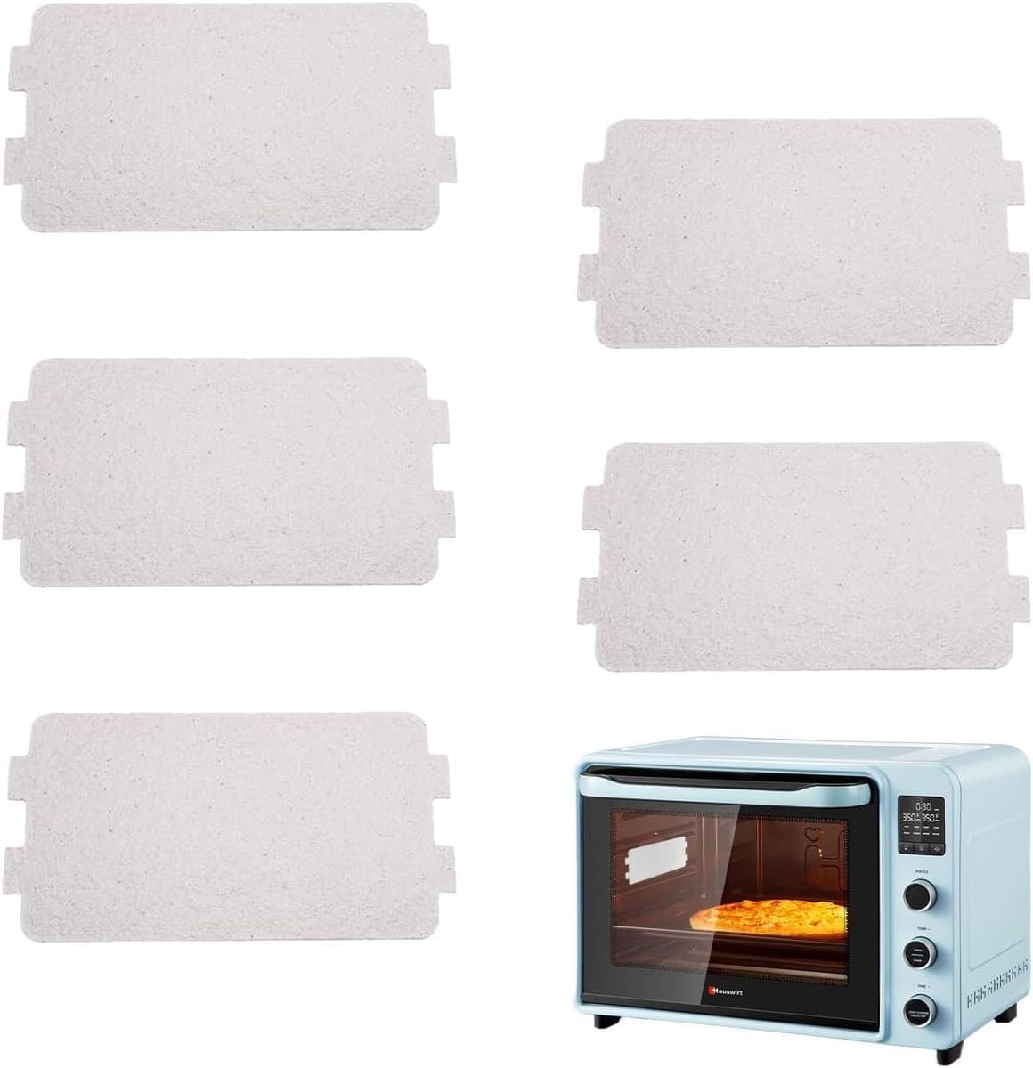 Mica plaat voor magnetron 117x65mm - 5 stuks - milieuvriendelijk papier - eenvoudig te snijden voor vervanging - ShopVlot — afbeelding 1