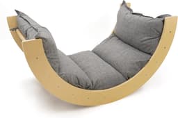509 Jungle Plus Klimboog, dik kussens, grote boog, 2-in-1, schommelstoel, houtkleur, Montessori-klimrek, gemêleerd grijs — thumbnail 2