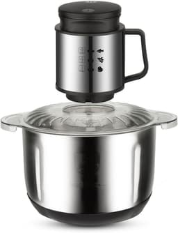 Mini Voedselhakmolen - Keukenmachine Blender - Efficiënt Koken - Krachtige 1000W Motor - 5 Liter Kom - Zilver — thumbnail 5