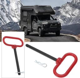 Dailygoods- Trekhaakpen 3/8 x 4 Inch - Trekhaak voor Aanhangwagens - Trekhaakpennen voor Grasmaaier - Slijtvast Koolstofstaal - Veiligheidsclip met Sterke Klemkracht — thumbnail 2