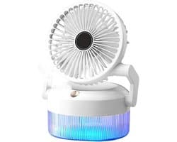 Ventilator met verstuiver - Draagbare koeler - Persoonlijke verkoeling - Oplaadbaar en inklapbaar - 16.8 cm hoog - Wit