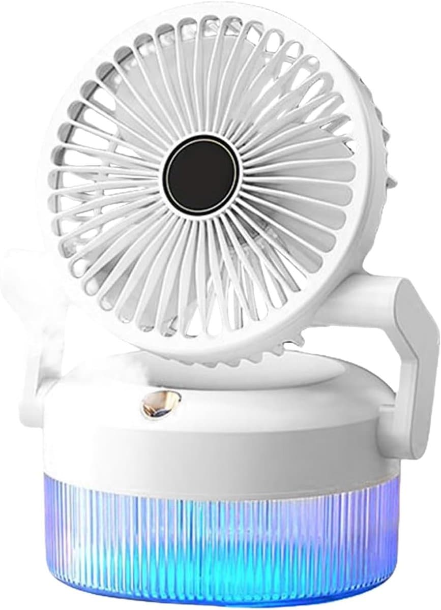 Ventilator met verstuiver - Draagbare koeler - Persoonlijke verkoeling - Oplaadbaar en inklapbaar - 16.8 cm hoog - Wit — afbeelding 1