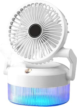 Ventilator met verstuiver - Draagbare koeler - Persoonlijke verkoeling - Oplaadbaar en inklapbaar - 16.8 cm hoog - Wit — thumbnail 1
