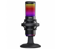 APO Electronics®- APO-1 - Professionele Gaming Microfoon / USB / RGB - Cardioïde Richting / Geschikt voor PS5 PS4 PC XBOX MAC - Voor Podcasts - Streaming - Opnames - Metalen Frame - Zwart