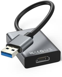 USB naar HDMI adapter - Video converter kabel - Extra scherm aansluiten - Full HD 1080P - 19 cm - Zwart — thumbnail 1