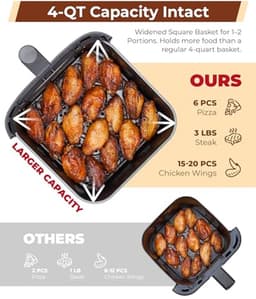 Heteluchtfriteuse - Compacte airfryer - Gezond Frituren - Extreem plat design - 38 Liter - Zwart — thumbnail 2