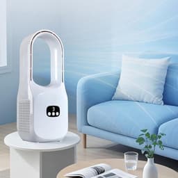 Bladeless Ventilator - Persoonlijke Circulator - Koelen en Verwarmen - 120 Graden Oscillatie - 38x13x38 cm - Wit — thumbnail 1