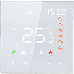Slimme thermostaat - Smart thermostaat - Waterverwarming - Programmeerbaar - 5+2 / 6+1 - LCD-scherm - Geschikt voor vloerverwarming - Wit — thumbnail 1