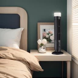 LED Torenventilator - Mini Airco - Ruimte Koelen - Bladloos Ontwerp - 38 cm Hoog - Wit — thumbnail 4