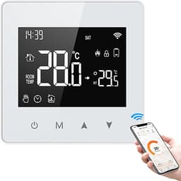 Slimme Thermostaat - Wifi Regelaar - Energie Besparen - App Bediening - 86 x 86 cm - Zwart — thumbnail 1