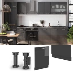 Vaatwasserpaneel - Keukenfront - Keuken Integratie - Hoogglans Afwerking - 60 cm - Antraciet — thumbnail 3