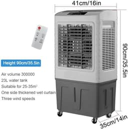 Draagbare Luchtkoeler - Verdampingskoeler Ventilator - Ruimte Koelen - Met 4 Ijspakketten - 90x35x41cm - Wit — thumbnail 2
