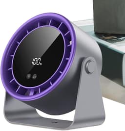 Ventilator Klein Stil - Tafelventilator Draadloos - Persoonlijke Koeling - 100 Snelheden - 17 cm Breed - Zwart — thumbnail 1