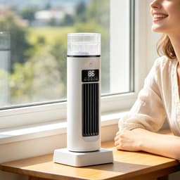 Torenventilator - Bladloze ventilator - Koelte Binnen - 6 Snelheden 110 Graden - 38x14x38 cm - Wit — thumbnail 2