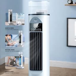Torenventilator - Bladloze ventilator - Koelte Binnen - 6 Snelheden 110 Graden - 38x14x38 cm - Wit — thumbnail 4