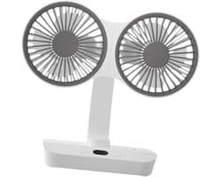 Bureauventilator - Tafelventilator - Persoonlijke Koeling - Dubbele Verstelbare Koppen - 225 x 95 x 208 mm - Zwart