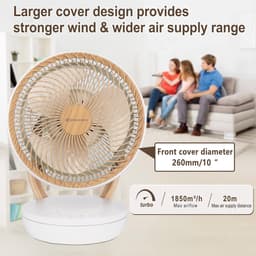 Tafelventilator stil – Luchtcirculator 20 dB – 8 snelheden – 3D oscillatie – Afstandsbediening — thumbnail 5