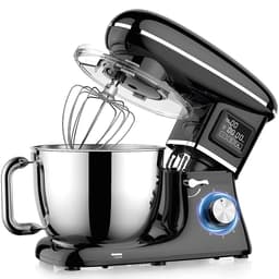 Keukenmachine 1500W - Standmixer 6,5L met LED Display - 6 Snelheden - RVS Mengkom - Zwart — thumbnail 1