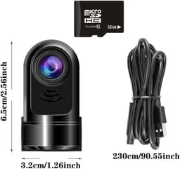 Dashcam - Eenheidsmaat - 15 x 5 x 5 cm - 1080p Draaibare Videorecorder met Nachtzicht - Voor Auto's — thumbnail 3