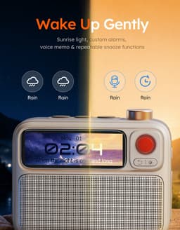 Divoom FlowToo 3-in-1 Bluetooth Speaker 10W - White Noise Machine en Slimme Wekker met 2,26 inch Display - Wit — thumbnail 4