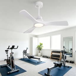 Re-purelife® Koel Zomer Collectie Plafondventilator met Verlichting 106×106×34,3 cm - Wit - Massief Houten 3-Blads Propeller - Stille Omkeerbare Gelijkstroommotor - 6 Snelheden - Afstandsbediening - 3 Lichtkleuren Dimbaar - voor winter en zomer — thumbnail 4