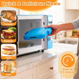 SnelShoppen - Magnetron Toastie Maker voor Croque-Monsieur, Siliconen Sandwichmaker, Vaatwasserbestendig, Draadloze Magnetron, Ideaal voor Kantoor, Ee — thumbnail 2