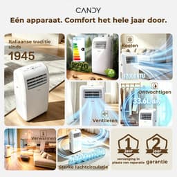 Mobiele Airco 12000 BTU – Koelen en Verwarmen – Ontvochtiger en Ventilator – Voor 25-35 m² — thumbnail 4