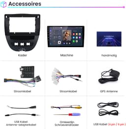 Junsun Android Autoradio Geschikt Voor Toyota Aygo Peugeot 107 Citroen C1 - 2GB+32GB - Draadloze CarPlay & Andriod Auto - GPS Navigatiesysteem - Bluetooth - 10-inch Touchscreen - WiFi - RDS - SWC — thumbnail 5