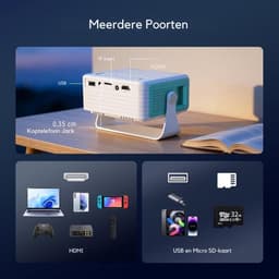 CRLYN® Mini Beamer - Mini Projector - Beamer Full HD — thumbnail 2