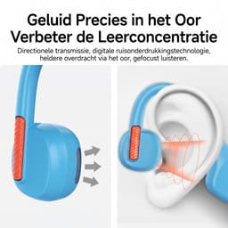 X12 - Draadloze Kinderkoptelefoon - Koptelefoon Kind - Bone Conduction Headphone - Bluetooth - Veilig Volume 85 dB - On ear - 6 uur batterij - IPX5 - Voor Tablet, Laptop, School & Online Les - Blauw — thumbnail 4