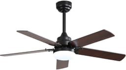 OKWISH Plafondventilator Met Verlichting 106 Cm - Stil Gelijkstroommotor Met Afstandsbediening En Timer - Voor Slaapkamer En Woonkamer - MDF - Zwart — thumbnail 3