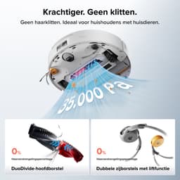 Roborock Qrevo Edge 2 Flow-Robotstofzuiger met dweilfunctie-SpiraFlow Realtime Zelfreinigende Rolmop 2.0-35000Pa-Dual Zero-Tangle-Systeem-AI Obstakelvermijding-Warmtewas dweil-tapijtbescherming — thumbnail 5