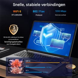 A15 Pro Laptop - 16 Inch 2.5K 120Hz Scherm - AMD Ryzen 5 7430U Processor - 16GB DDR4 Geheugen 1TB SSD Opslag - Metalen Behuizing - Windows 11 - Voor Werk Studie en Gaming Zilver — thumbnail 2