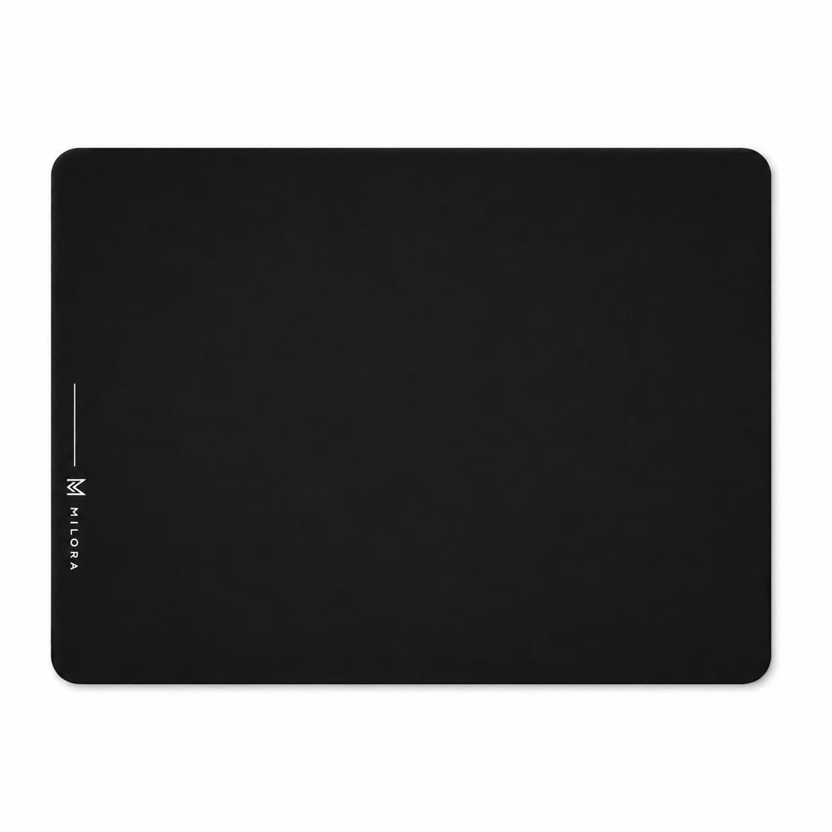 Milora Glazen Gaming Muismat – 45 x 40 cm – Anti-Slip – Smooth Surface – Zwart — afbeelding 1