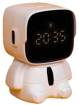 Wekker voor tienerjongens met 2 instelbare alarmgeluiden, 5 alarmmelodieën, snooze-functie, aanpasbare 12/24-uurs timer en USB-oplaadpoort. — thumbnail 3