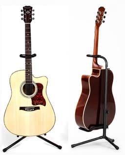 Universele Gitaarstandaard – In Hoogte Verstelbaar 64-74 cm – Gitaar Statief voor Akoestische, Elektrische & Klassieke Gitaar – Geschikt voor Basgitaar & Viool – Zwart — thumbnail 1