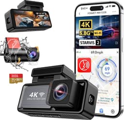 FOSMET Dashcam Voor Auto - 2 Kanaals - 3.2 Inch IPS-Scherm - Voor & Achter Camera - 170° Groothoek - WiFi & GPS - Nachtzicht – Parkeerbewaking - G-Sensor - Incl. 32GB SD-Kaart - Ondersteunt 256GB — thumbnail 1