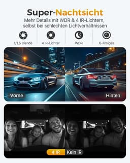 FOSMET Dashcam Voor Auto - 2 Kanaals - 3.2 Inch IPS-Scherm - Voor & Achter Camera - 170° Groothoek - WiFi & GPS - Nachtzicht – Parkeerbewaking - G-Sensor - Incl. 32GB SD-Kaart - Ondersteunt 256GB — thumbnail 2